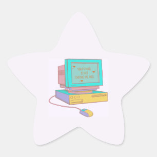 Adesivo Estrela Seu E-mail Não Me Encontra Bem Engraçado Retro