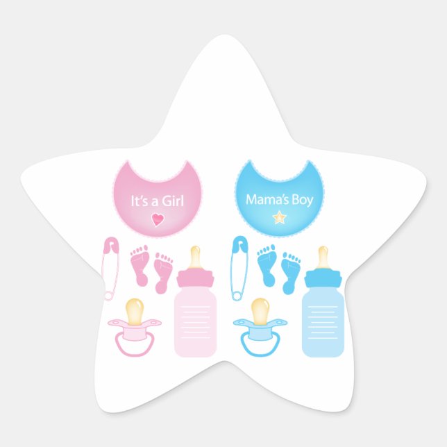 Adesivo Estrela seu um menino da menina (Frente)