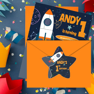 Adesivo Estrela Sexo Neutro Espaço Exterior Primeira Festa de aniv