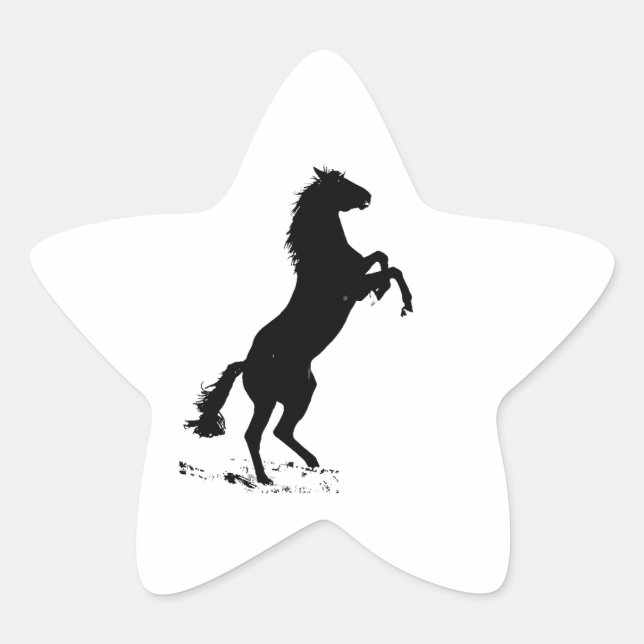 Adesivo Estrela Silhouette de Cavalo de Criação (Frente)