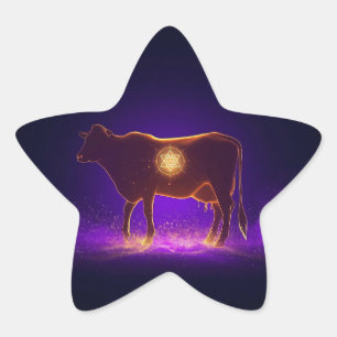 Adesivo Estrela Silhueta de Vaca Divina Govardhan Puja Espiritua