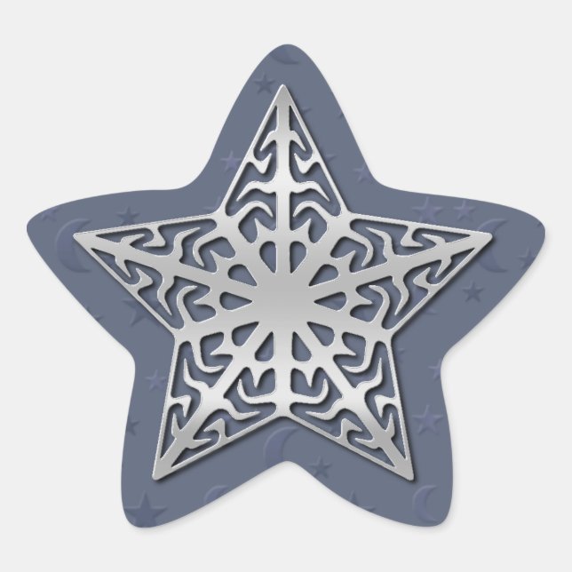 Adesivo Estrela Silver Filigree Star (Frente)