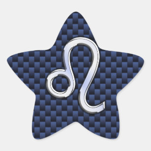 Adesivo Estrela Silver Leo Zodiac Símbolo Marinho de Impressão de