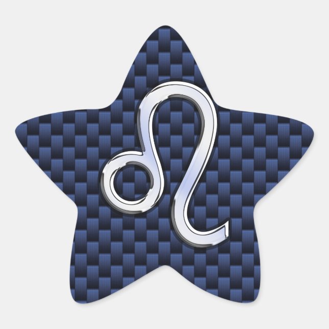 Adesivo Estrela Silver Leo Zodiac Símbolo Marinho de Impressão de  (Frente)