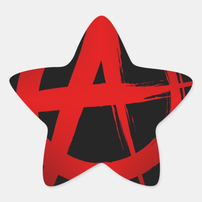 Adesivo Estrela Símbolo de anarquia (Frente)