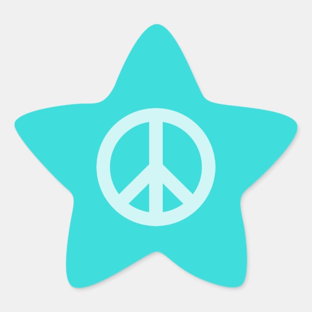 Adesivo Estrela Símbolo de Paz Aqua Suave (Frente)