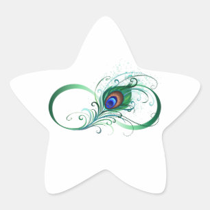 Adesivo Estrela Símbolo Infinito com Pavão