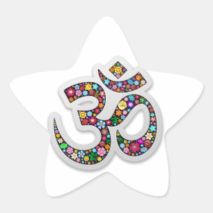 Adesivo Estrela Símbolo Om Aum Namaste Yoga