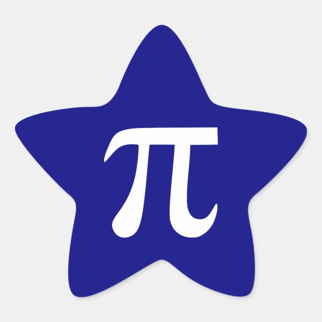 Adesivo Estrela Símbolo Pi Branco e marinho (Frente)