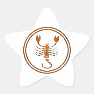 Adesivo Estrela Sinal de madeira da astrologia do escorpião do