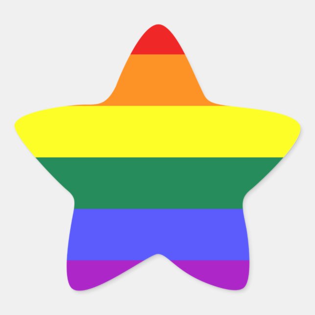 Adesivo Estrela Sinalizador arco-íris do orgulho LGBT (Frente)