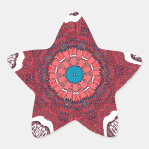 Adesivo Estrela Sindhi Ethnic Tribal Standard Art Impressão