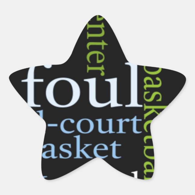 Adesivo Estrela Slam Dunk das Palavras: Jogo de Basquete dos Campe (Frente)