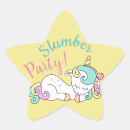 Adesivo Estrela Sleepy Unicorn Slumber Party Stickers Personalizad
