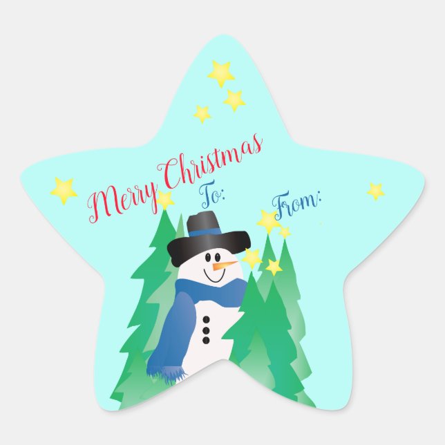 Adesivo Estrela Snowman Star Shaped (Frente)