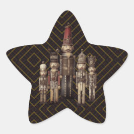 Adesivo Estrela Soldados Esquilo Elegantes Marrom Dourado Tradicio