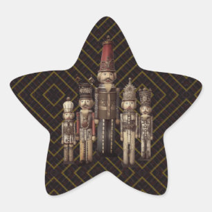 Adesivo Estrela Soldados Esquilo Elegantes Marrom Dourado Tradicio