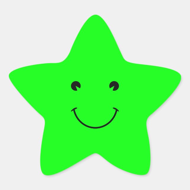 Adesivo Estrela Sorriso de verde limão (Frente)