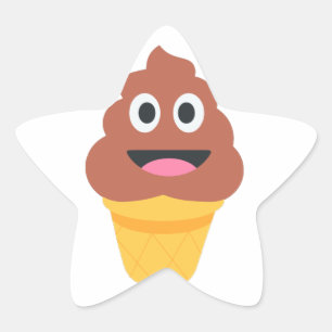 Adesivo Estrela sorvete cone poo emoji