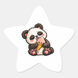 Adesivo Estrela Sorvete de Panda Fofo