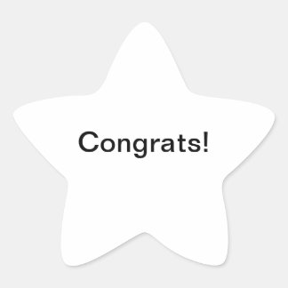 Adesivo Estrela Star & Parabéns!