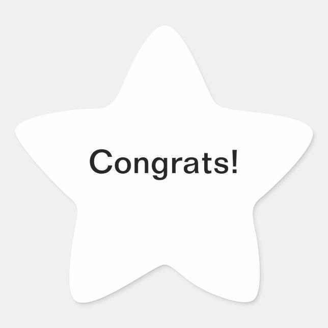 Adesivo Estrela Star & Parabéns! (Frente)