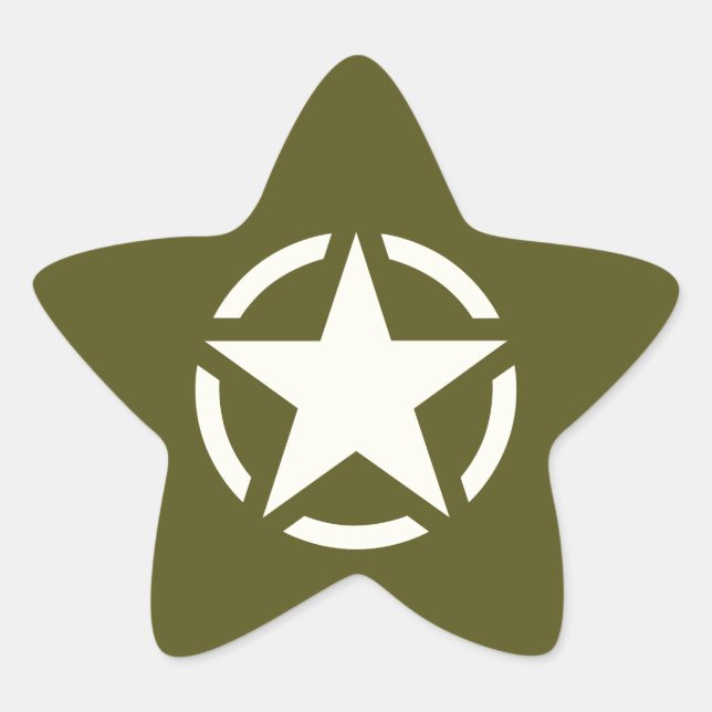 Adesivo Estrela Star Stencil Vintage em Khaki Green (Frente)