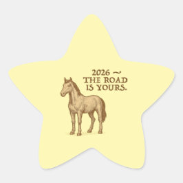 Adesivo Estrela Star Stickers with horse and motivational text