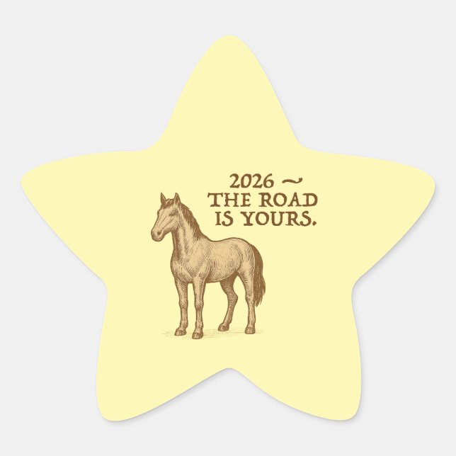 Adesivo Estrela Star Stickers with horse and motivational text (Frente)