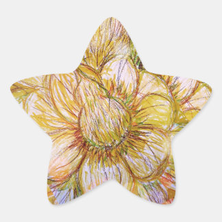 Adesivo Estrela Star Stickers Yellow Camellia