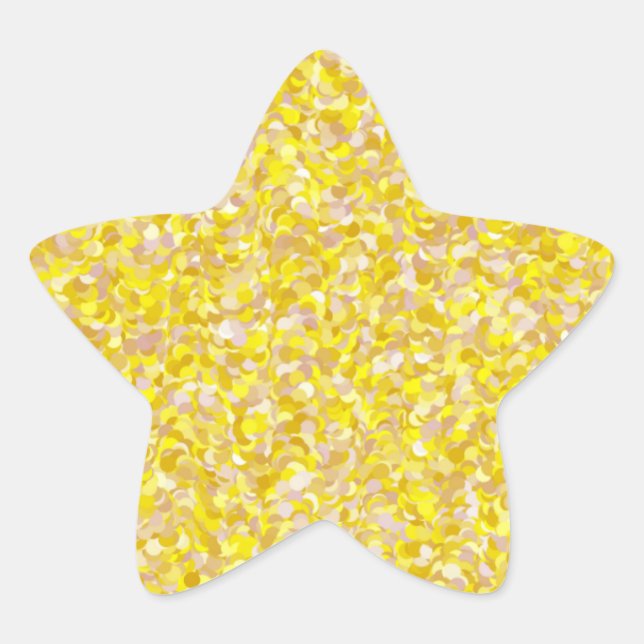 Adesivo Estrela Star Yellow Abstract Glitter Background (Frente)