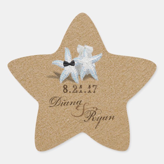 Adesivo Estrela Starfish Bride Groom Sticker (Frente)
