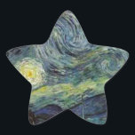 Adesivo Estrela Starry Night - van Gogh<br><div class="desc">Da lâmpada do mineiro de Nuenen à que colocou em sua janela, seguindo a cena com Gauguin; da estrela da noite que notou em 1875 em Corot Olive Orchard à carta que escreveu ao irmão em agosto de 1888, na qual ele disse: "Algum dia ou outro você verá uma fotografia...</div>