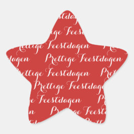 Adesivo Estrela Ster Kerst tekst stickers "Prettige Feestdagen"