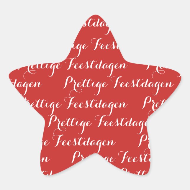 Adesivo Estrela Ster Kerst tekst stickers "Prettige Feestdagen" (Frente)