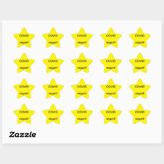 Adesivo Estrela Sticker étoile jaune COVID négatif