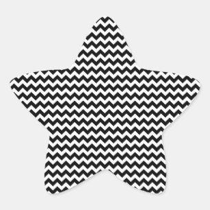 Adesivo Estrela Stripe Chevron Preto e Branco