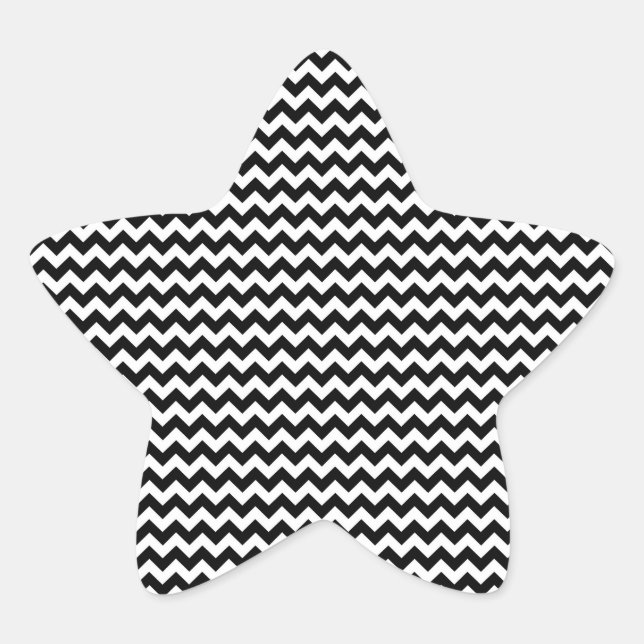 Adesivo Estrela Stripe Chevron Preto e Branco (Frente)