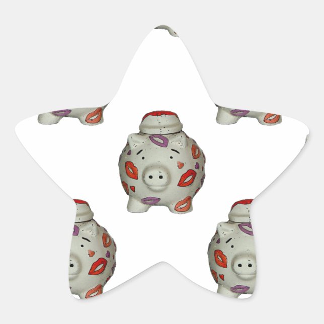 Adesivo Estrela Suíno Lipstick Adorável (Frente)