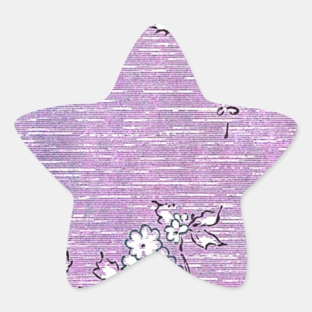 Adesivo Estrela "Suki" Documento de Trabalho Vintage - Roxo (Frente)