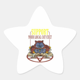 Adesivo Estrela Support Your Local Cat Cult - Occult Shirt, Occult