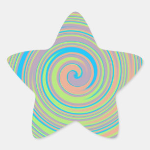 Adesivo Estrela Swirly design colorido do pinwheel