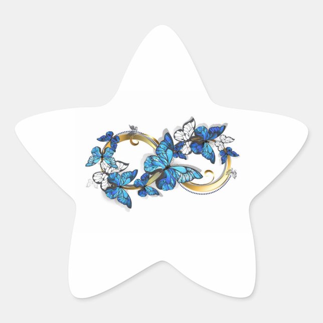 Adesivo Estrela Symbol Infinity of Blue Morpho Butterflies (Frente)