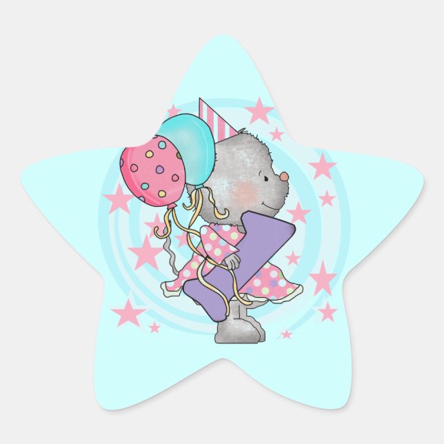 Adesivo Estrela T-shirts e presentes primeiros aniversarios do rat (Frente)