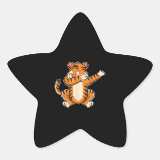 Adesivo Estrela Tabuleiro Tigre Engraçado - Tigre Dabbing T - Tigr