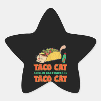 Adesivo Estrela Taco Cat Ortografado Para Trás É Taco Cat Engraçad