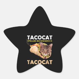 Adesivo Estrela Tacocat Taco, Engraçado, Gato Ortografado Para Tr