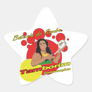Adesivo Estrela Tamborim Batucada de Samba
