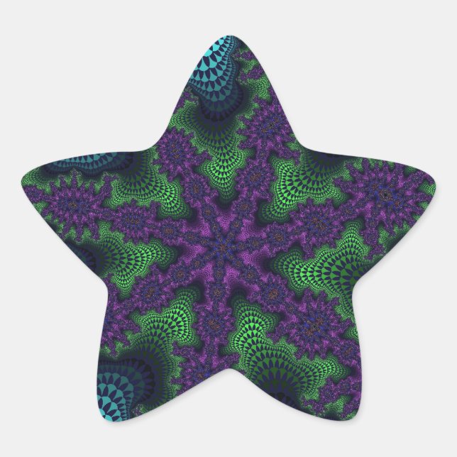 Adesivo Estrela Teal e Starburst Verde (Frente)