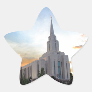 Adesivo Estrela Templo LDS Oquirrh Mountain Utah pôr do sol